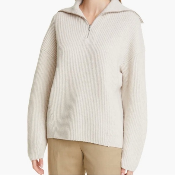 Vince Cream Ribbed Turtleneck Sweater - Picture 1 of 5